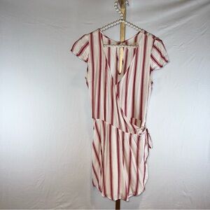 Red and white wrap around romper